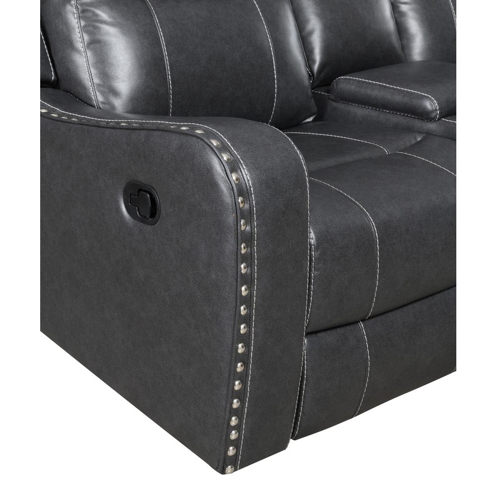 U131-Dtp932-7 Charcoal Gry-Rs, Reclining Sofa Dark Grey. Picture 4