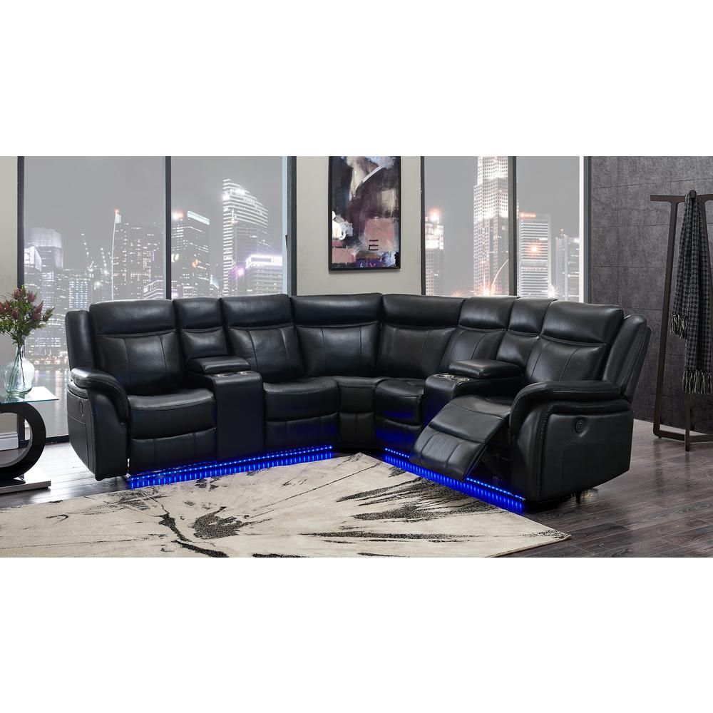 Um02-Bl-Sectional, Sectional Blanche Black. Picture 1