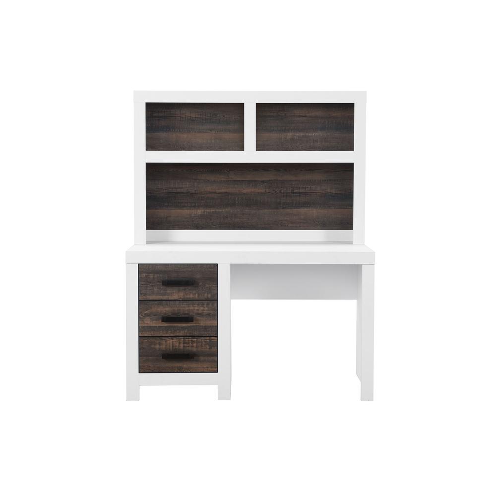 Lisbon Oak/White Twin Bed, Desk, Nightstand And Chest. Picture 2