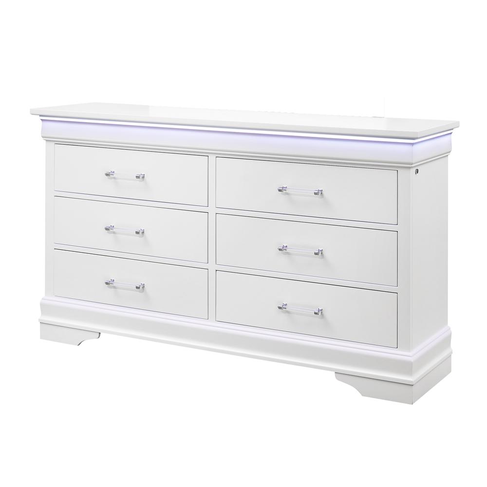 Charlie White Dresser With Led. Picture 2