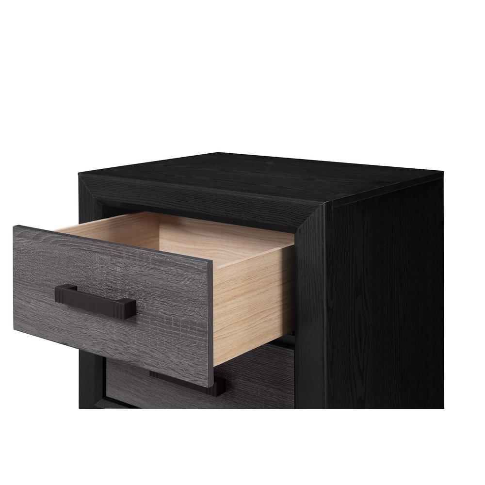 Lisbon Grey And Black Nightstand. Picture 1