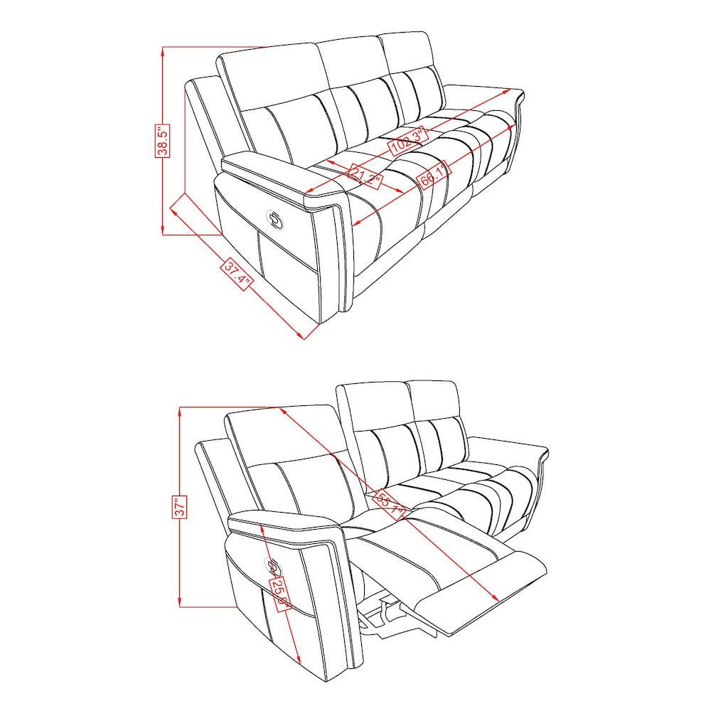 Transitional Reclining Sofa. Picture 6