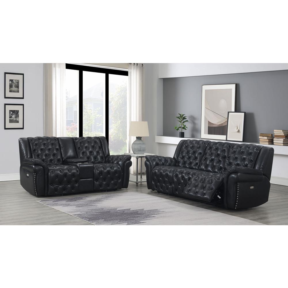 Evelyn Charcoal Power Console Reclining Loveseat. Picture 4