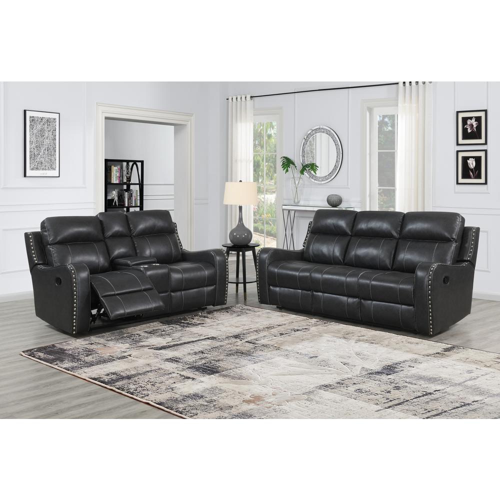 U131-Dtp932-7 Charcoal Gry-Rs, Reclining Sofa Dark Grey. Picture 5