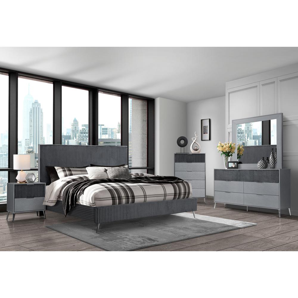 Enzo Dark Grey King Bed. Picture 2