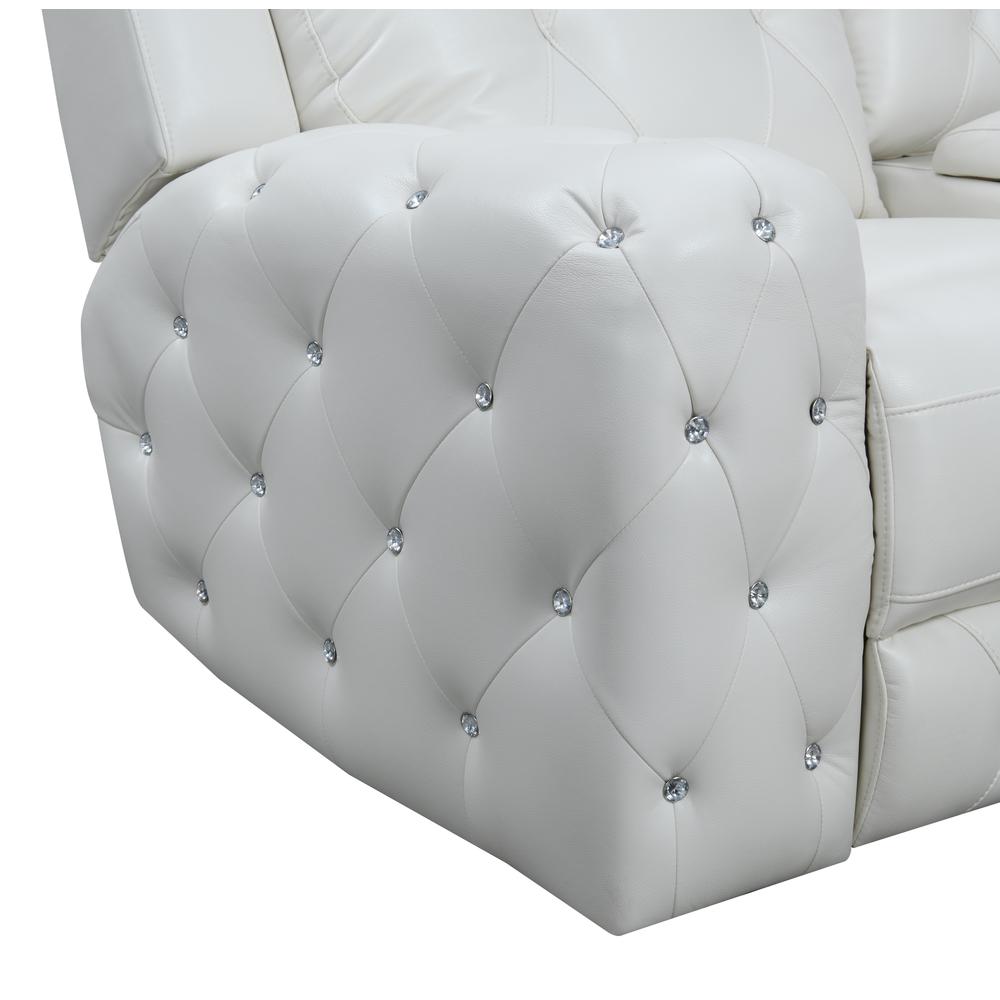Power Console Reclining Loveseat Blanche White. Picture 6