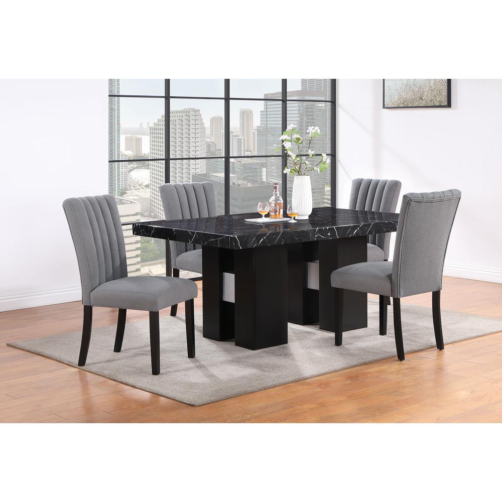 D03 Dining Table + D8685 Dining Chair Grey. Picture 4