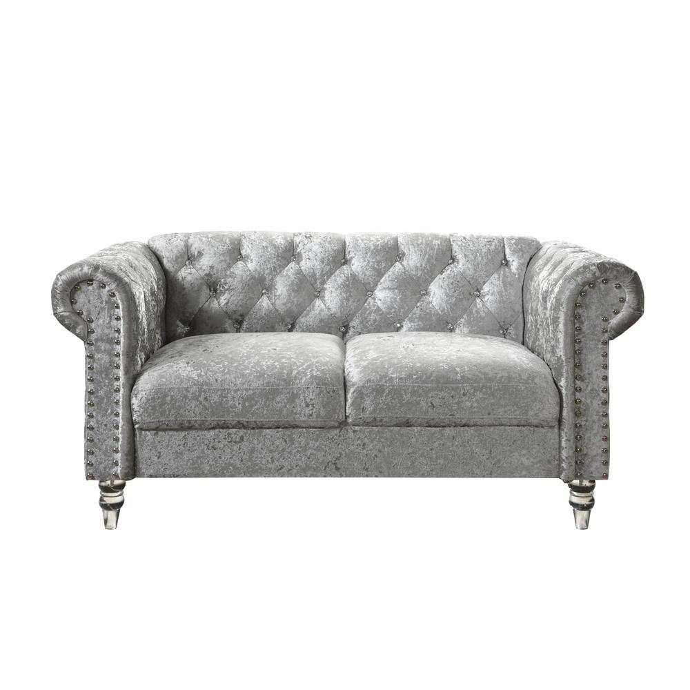 Grey Loveseat   - Grey. Picture 1