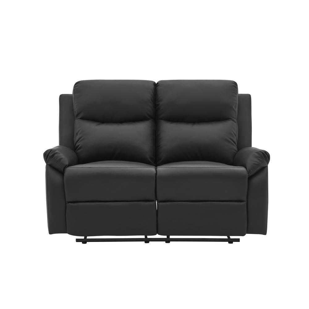 Black Console Reclining Loveseat - Black. Picture 1