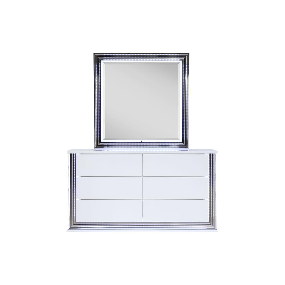 Ylime Smooth White Dresser With Led. Picture 4