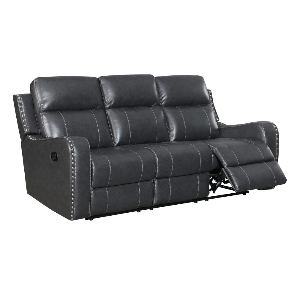 U131-Dtp932-7 Charcoal Gry-Rs, Reclining Sofa Dark Grey. Picture 2
