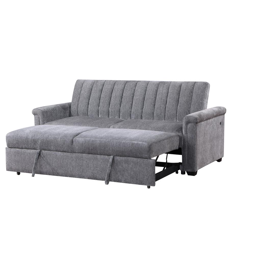 U0201 Dark Grey Pull Out Sofa. Picture 2