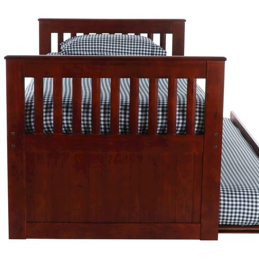 Twin Mission Rake Bed W/3 Drawer Elevation Kit And Twin Trundle. Picture 2
