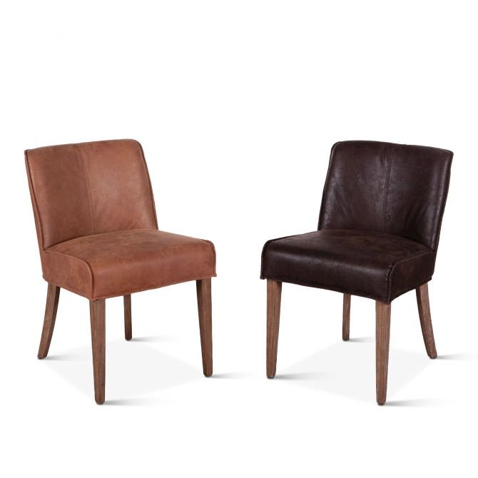 Avery Dark Brown Leather Side Chairs S/2. Picture 9