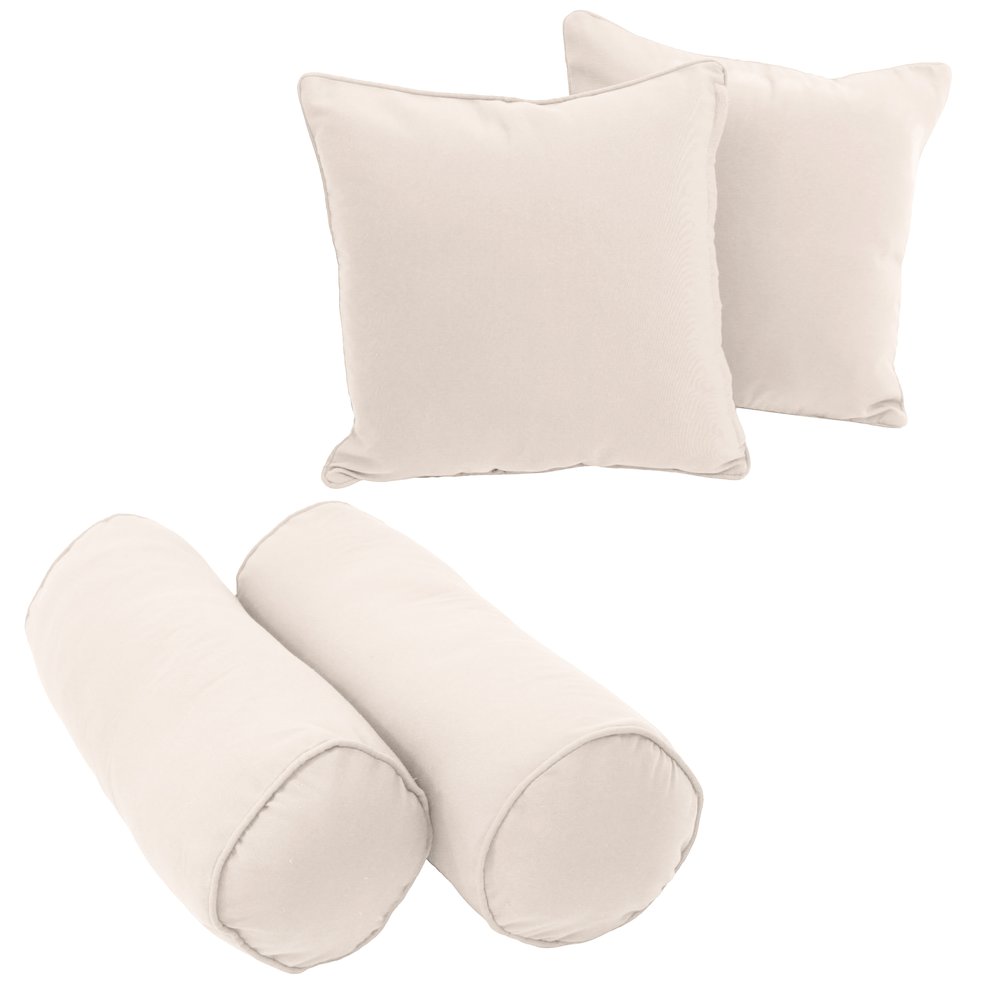 Double-corded Solid Twill Throw Pillows with Inserts (Set of 4). Picture 1