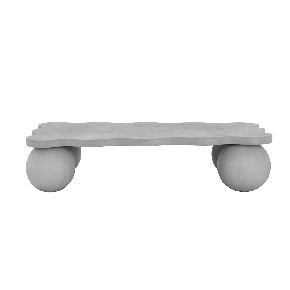 Dani Curvy Coffee Table Large in Light Gray Concrete. Picture 1