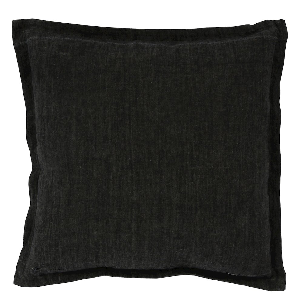 Kosas Home Amy Linen 22-inch Square Throw Pillow, Chalk Charcoal. Picture 3