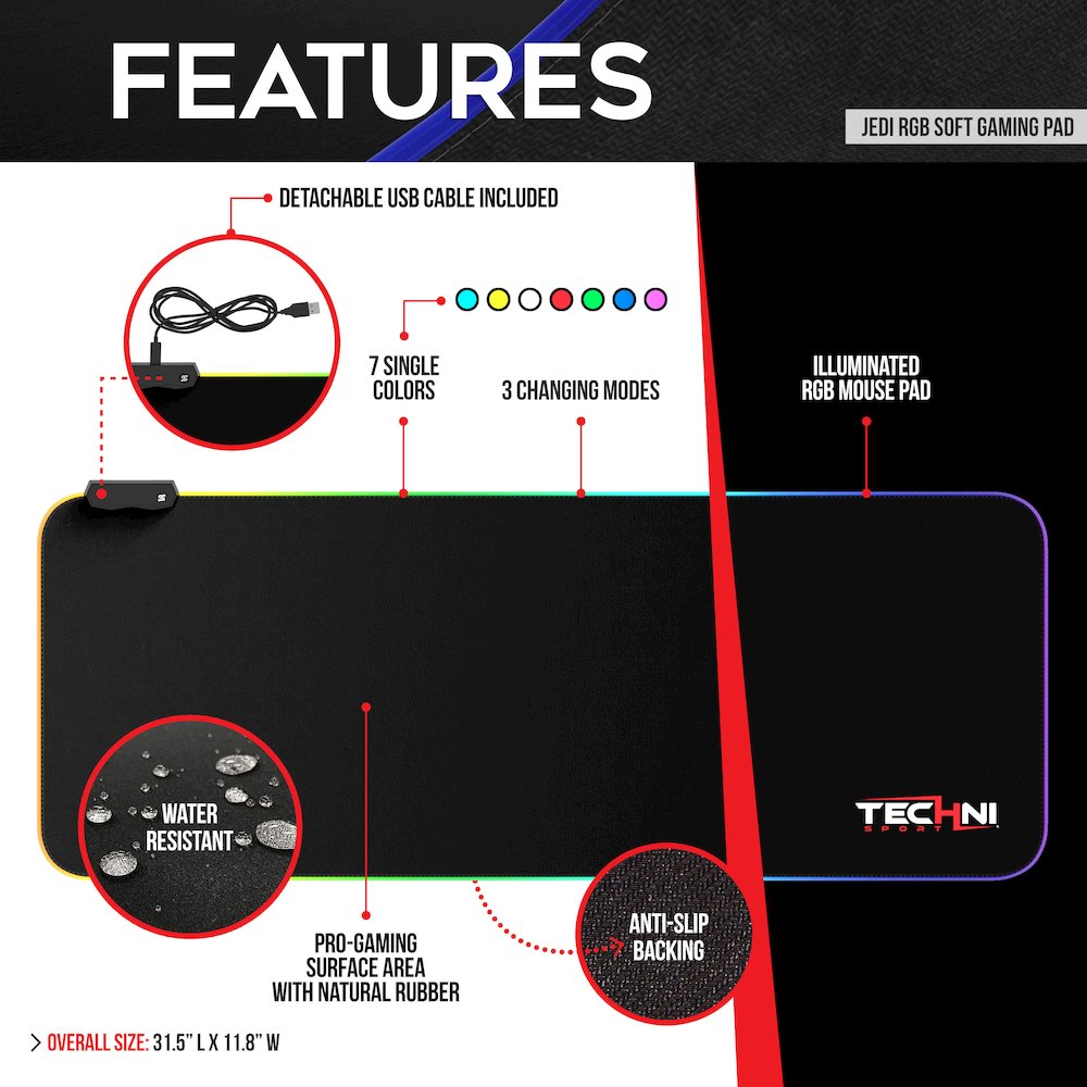 Techni Sport Soft RGB Mouse Pad. Picture 6