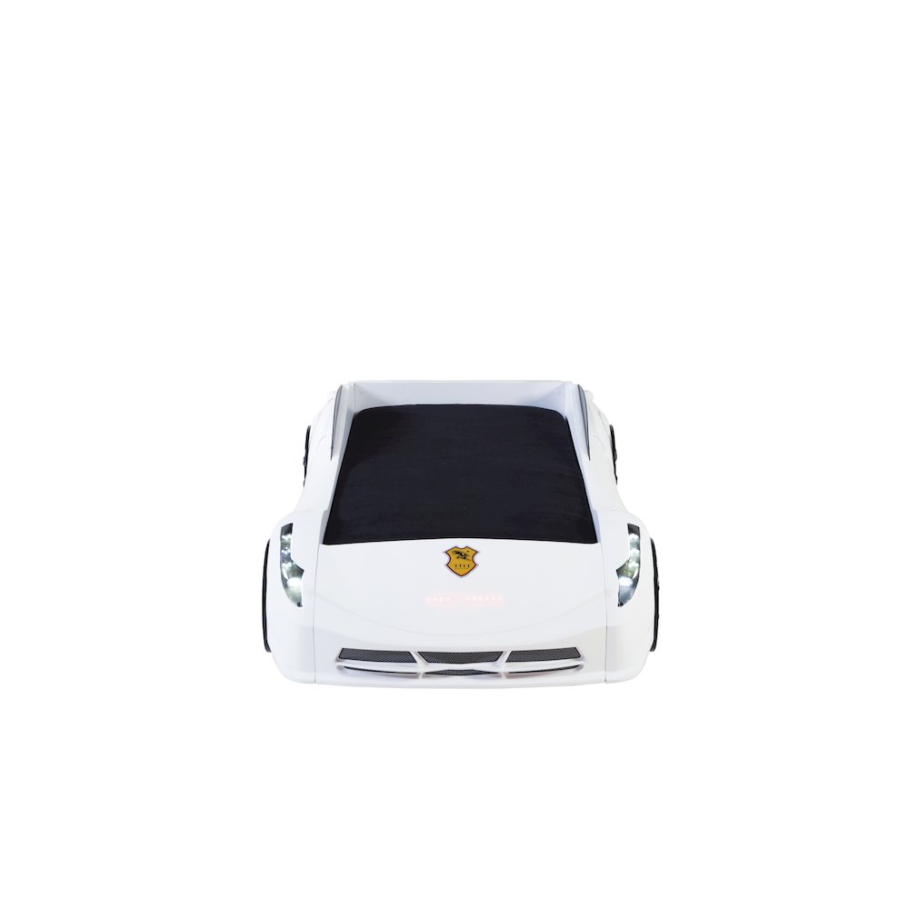 TITI White Twin Car Bed, Remote Control, LED Lights, Premium Rear Seat. Picture 2