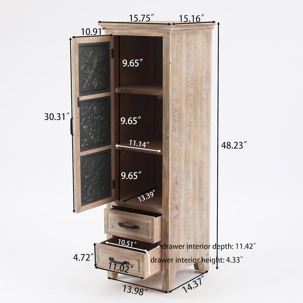 Metal and Wood Tall Tower Cabinet. Picture 7