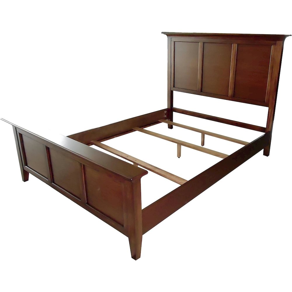 Westlake King Mansion Bed, Cherry Brown Finish. Picture 1