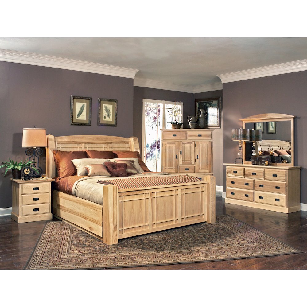 Natural American Hickory Queen Storage Bed, Belen Kox. Picture 1