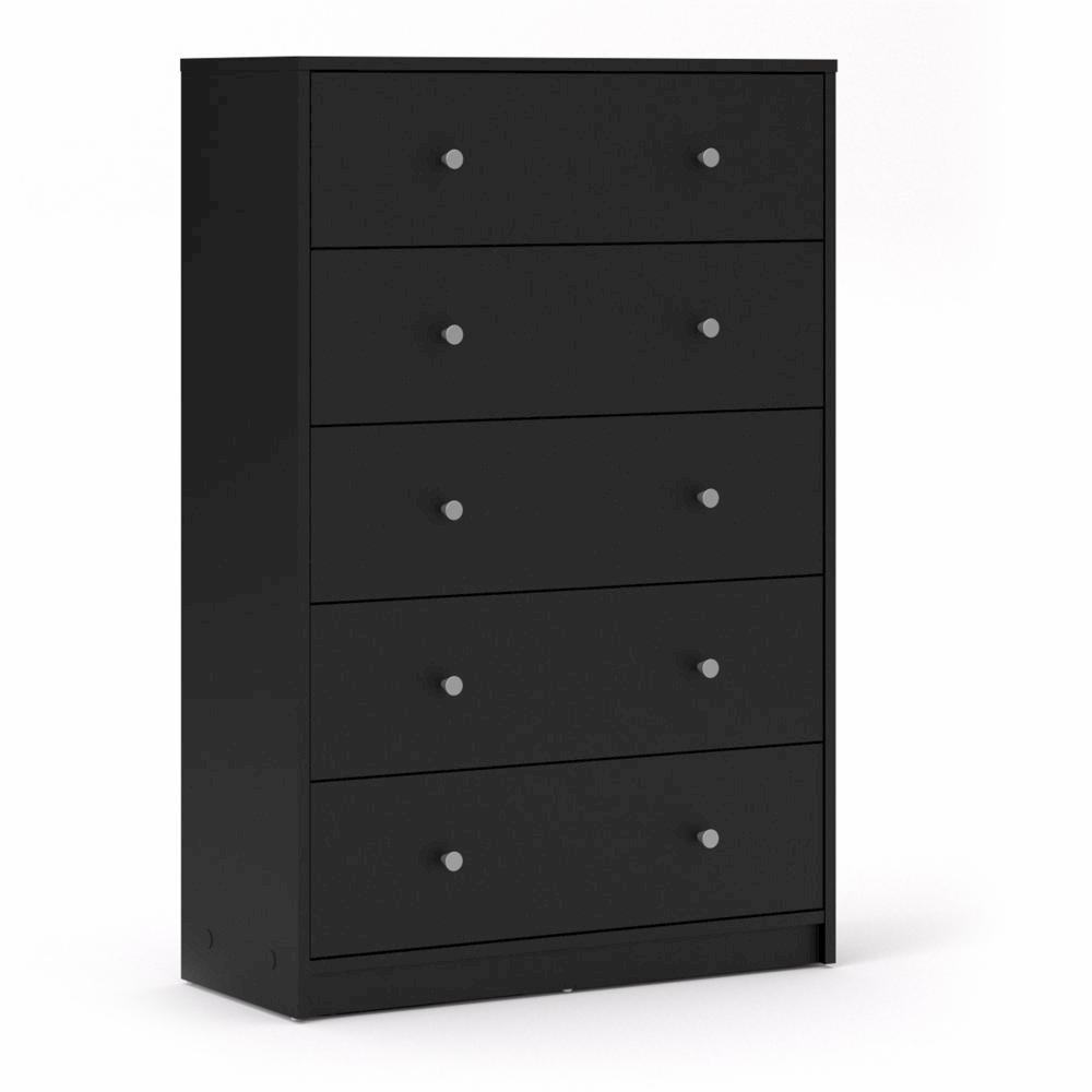 Portland 5 Drawer Chest, Black. Picture 11