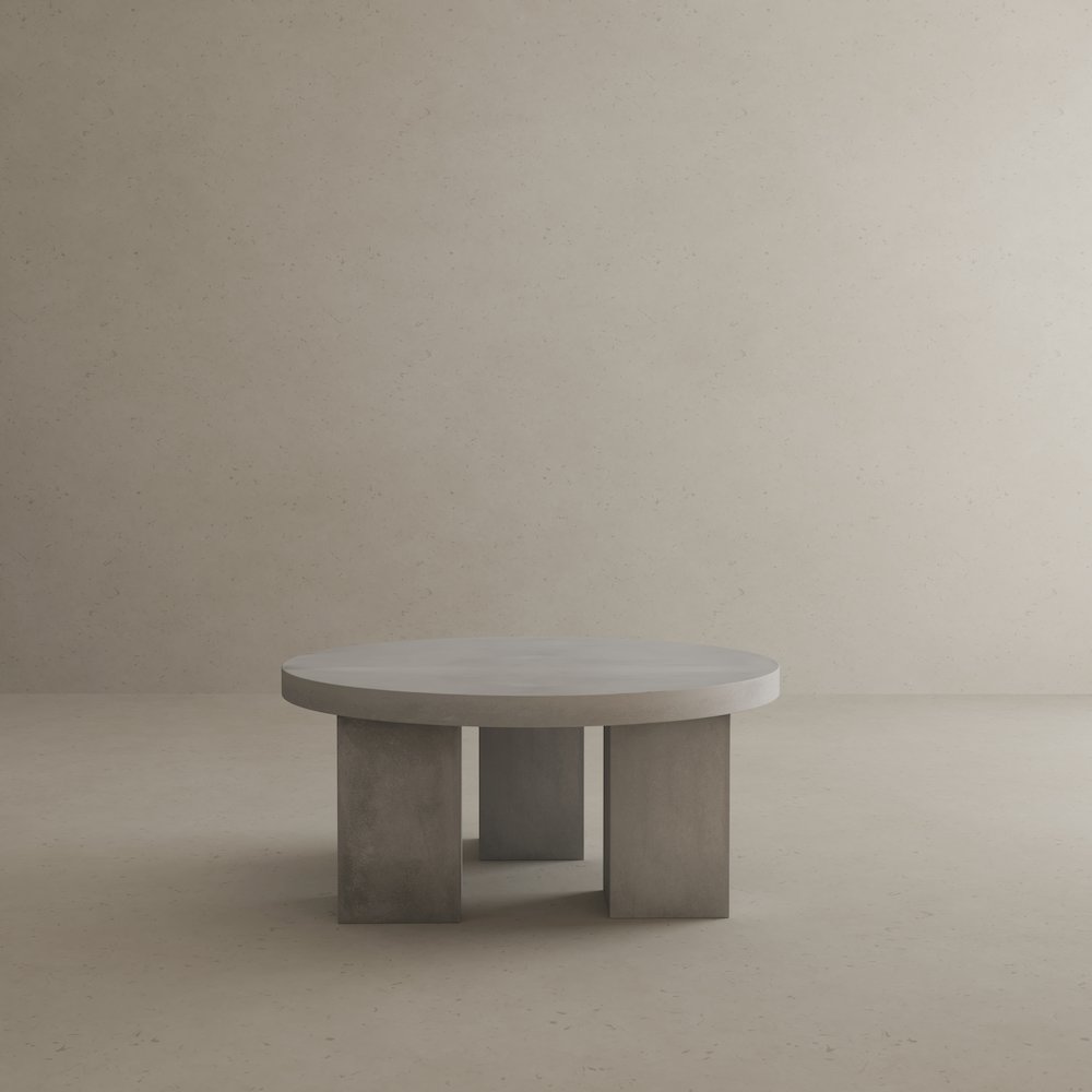 Ella Round Coffee Table Small In Black Concrete. Picture 5