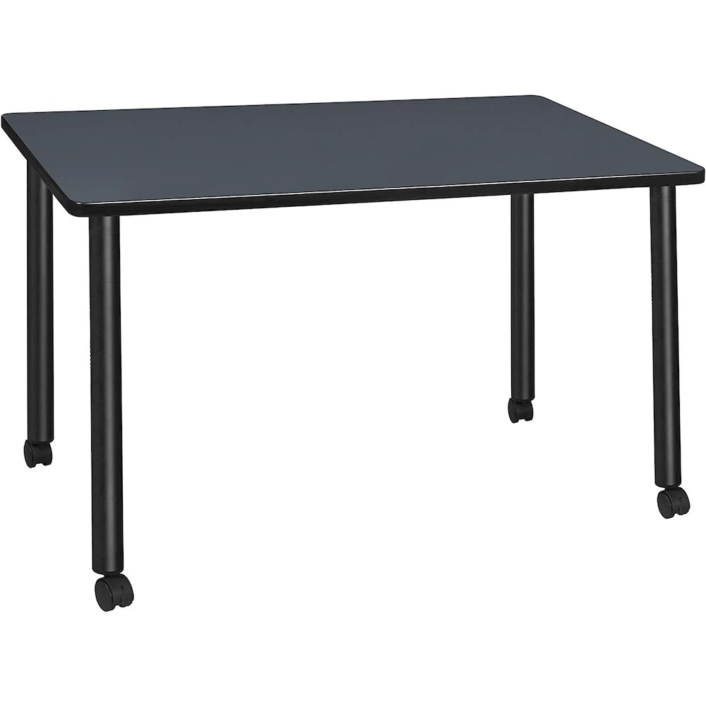 48" x 24" Kee Mobile Training Table- Grey/ Black. Picture 1