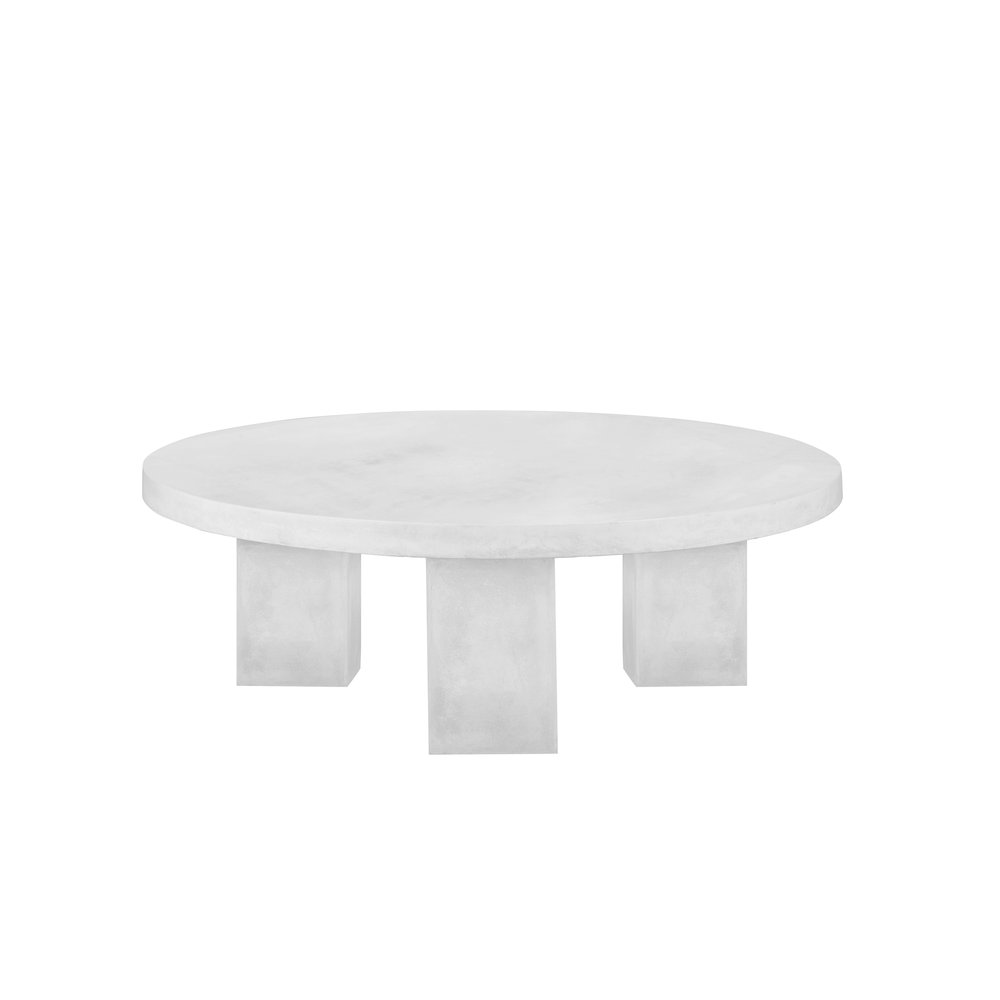 Ella Round Coffee Table Medium In Ivory Concrete. Picture 1