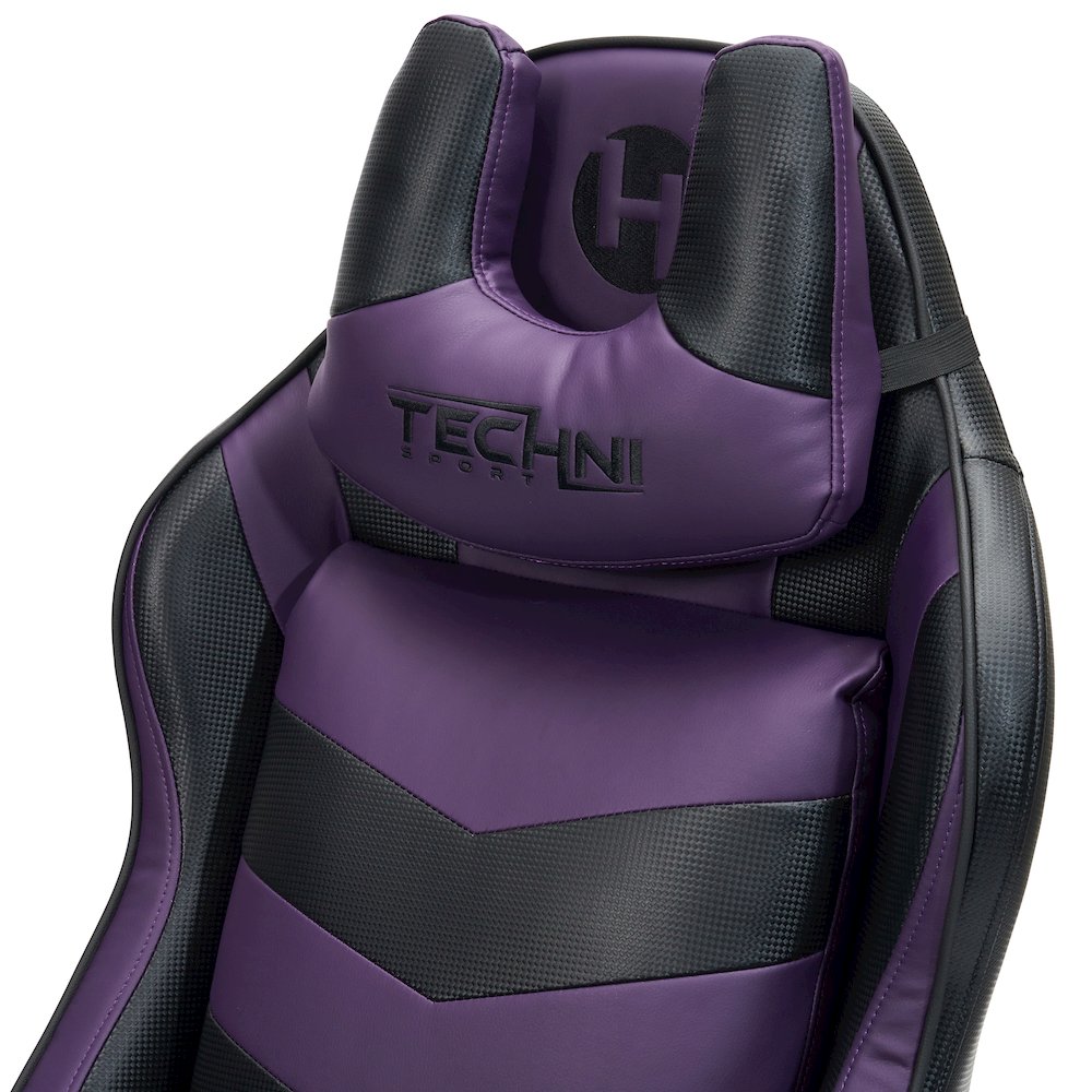Techni Sport TS-61 Ergonomic High Back Racer Style Video Gaming Chair, Purple/Black. Picture 14