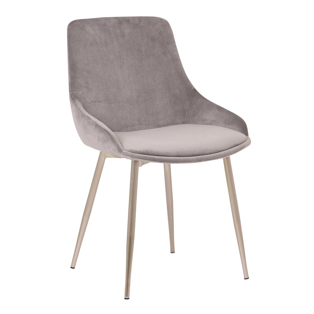 Heidi Grey Velvet Dining Accent Chair. Picture 1