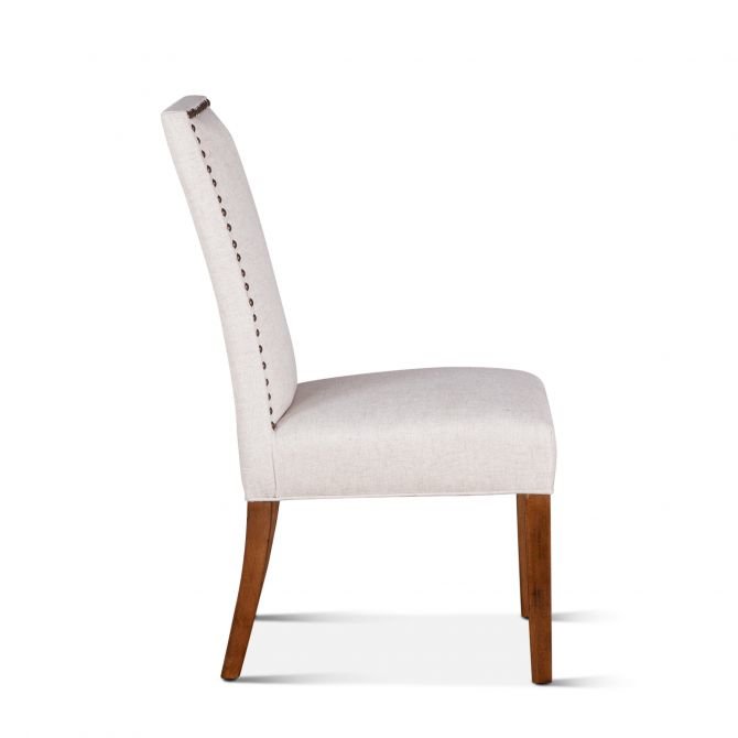 Chloe Din Chair, Off-White w/NatTeakLg, S/2. Picture 6