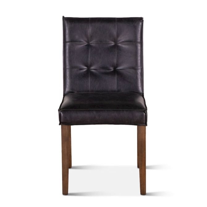Avery Black Leather Side Chairs DkLg S/2. Picture 5