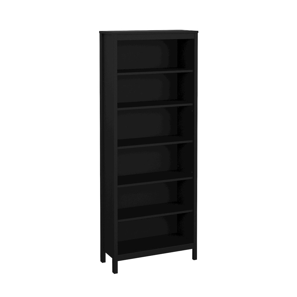 Adjustable 6 Shelf Bookcase, Open Storage Home Office Bookshelf, Black Matte. Picture 2