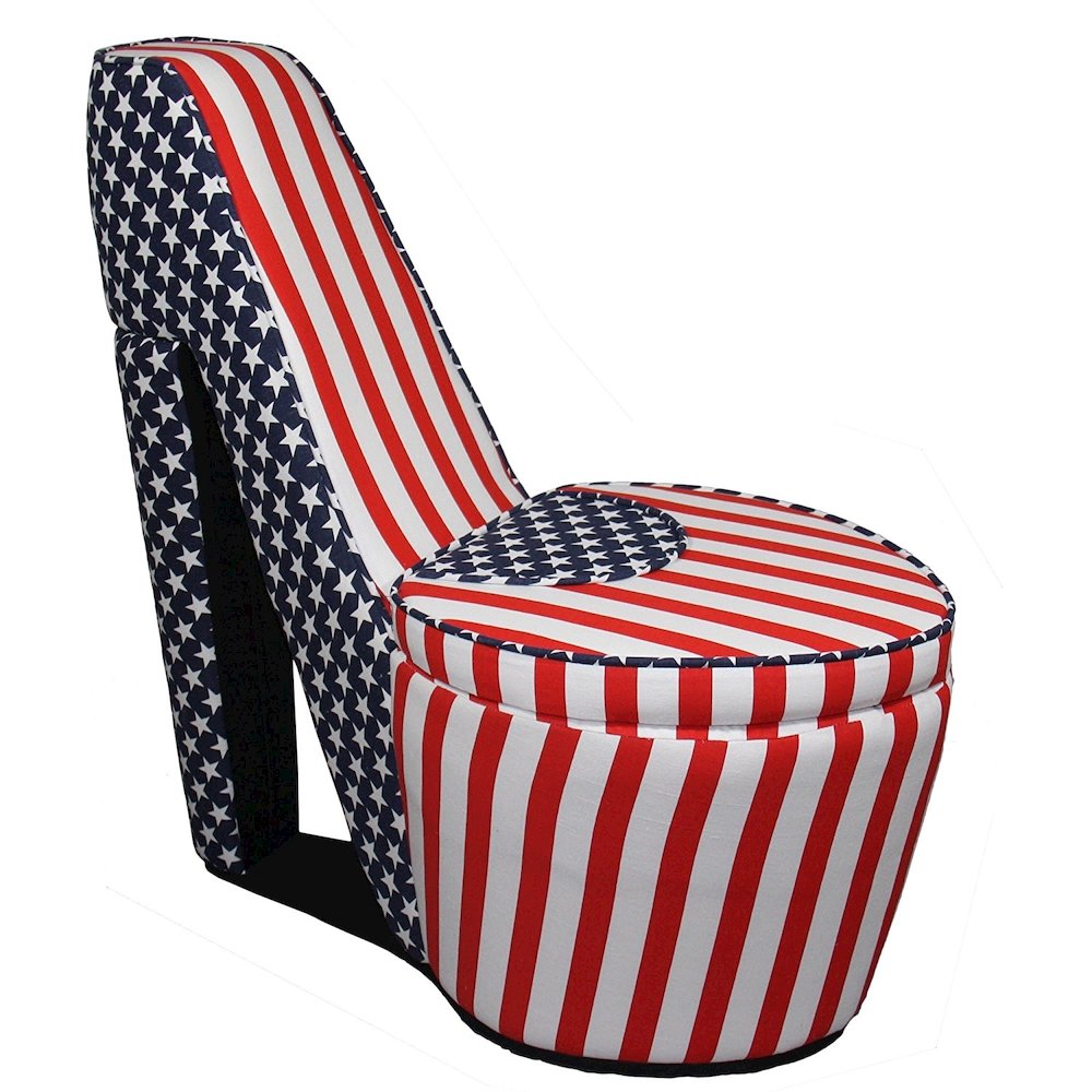 Patriotic Red Stripes High Heels Storage Chair. The main picture.