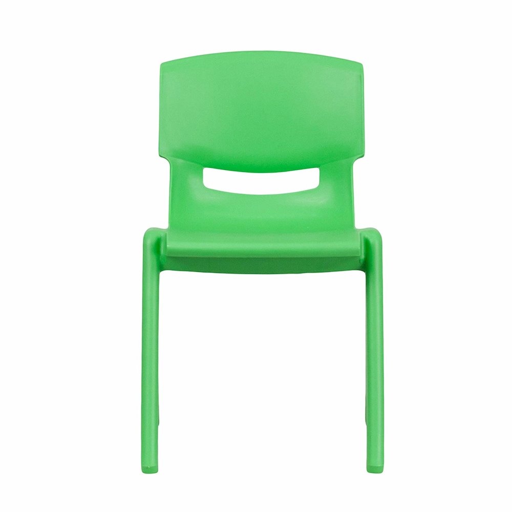 Green Plastic Stackable School Chair with 13.25'' Seat Height pack of 5. Picture 2