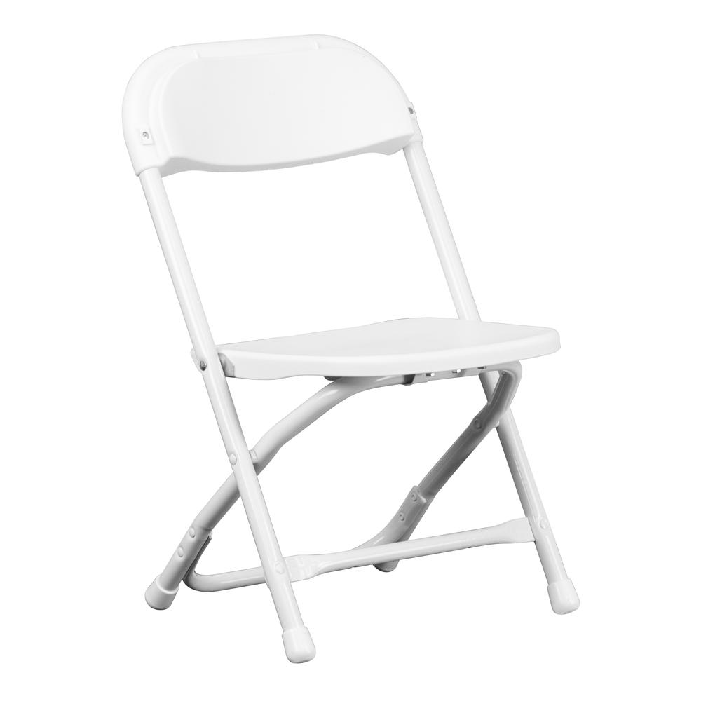 Kids White Plastic Folding Chair. Picture 1