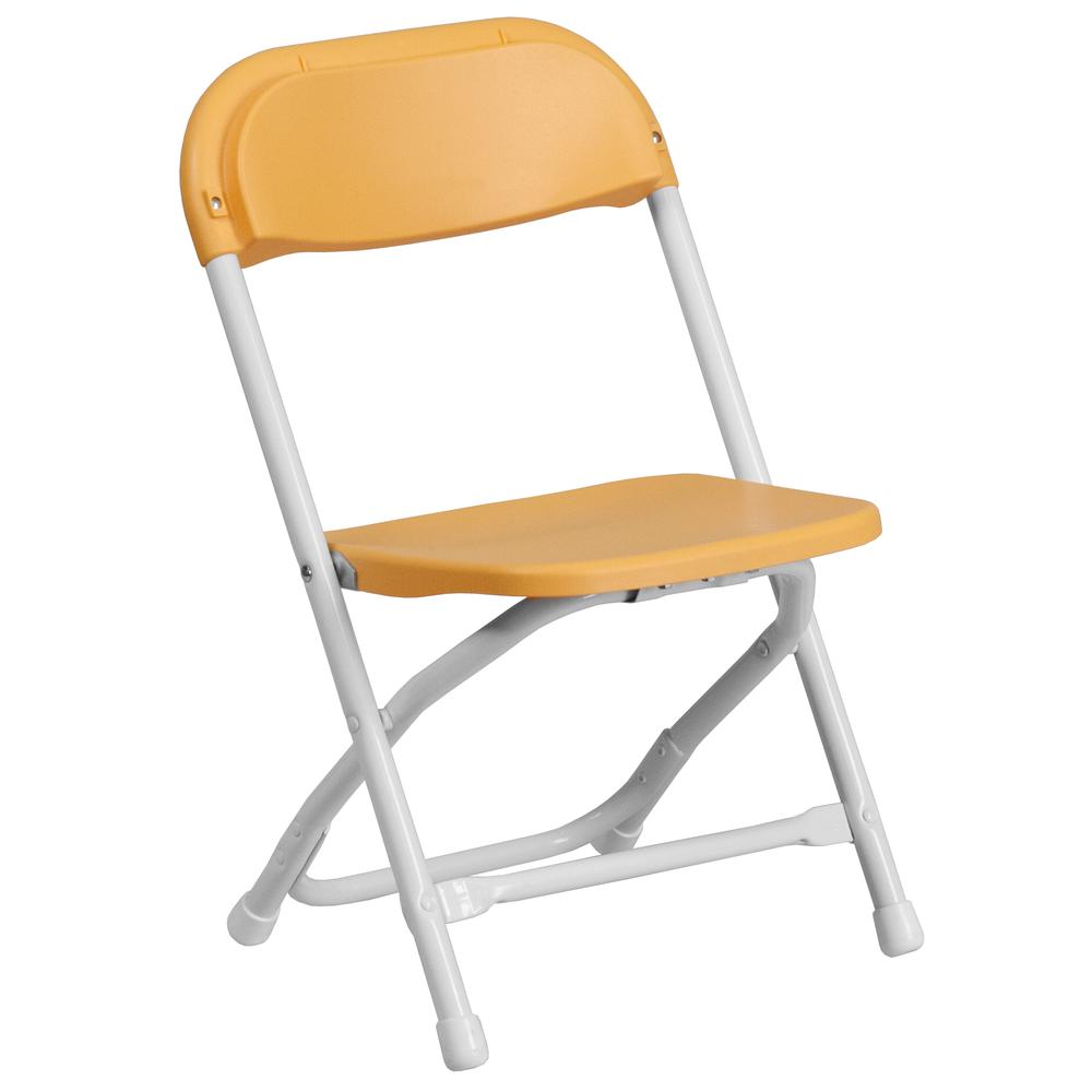 Kids Yellow Plastic Folding Chair. Picture 1