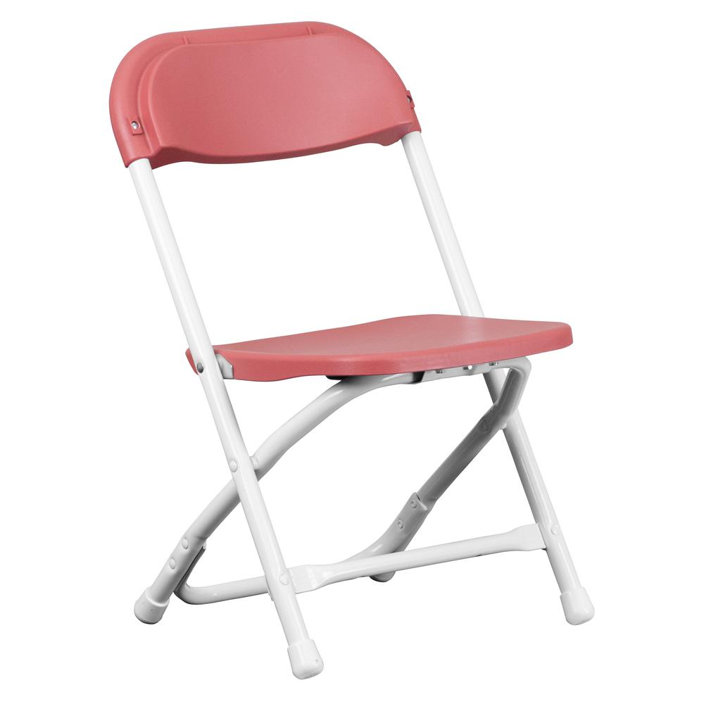 Kids Burgundy Plastic Folding Chair. Picture 1