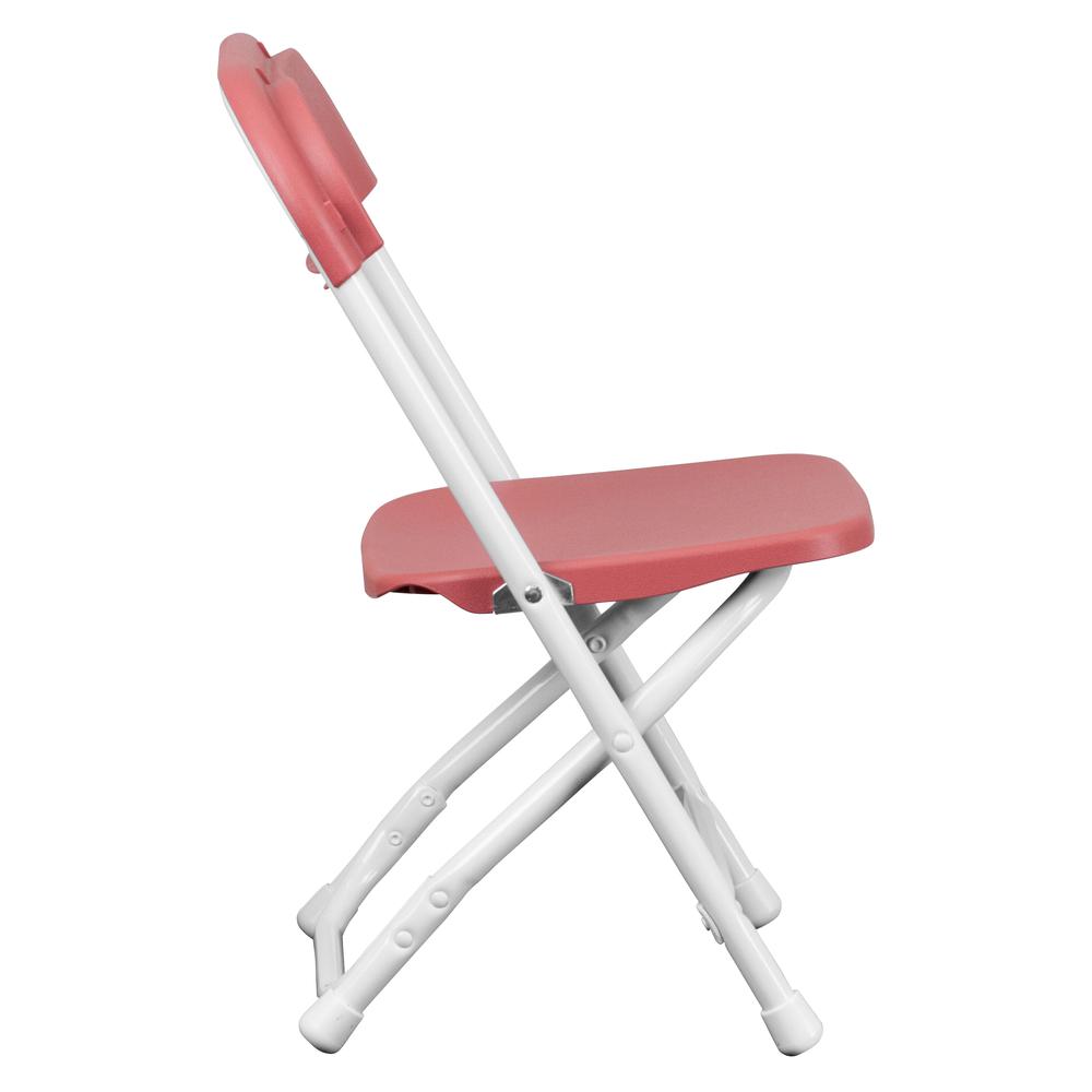Kids Burgundy Plastic Folding Chair. Picture 2