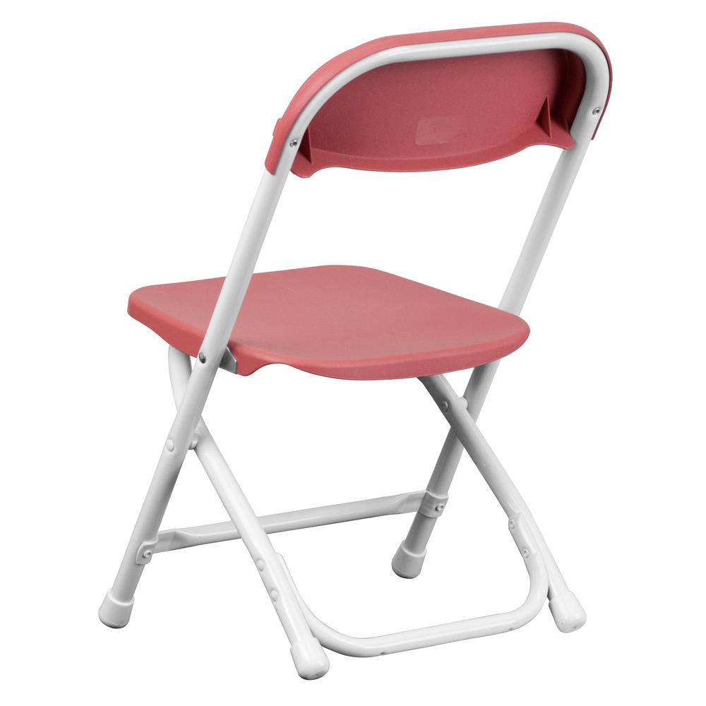 Kids Burgundy Plastic Folding Chair. Picture 3