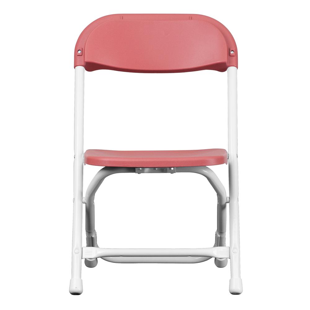Kids Burgundy Plastic Folding Chair. Picture 4