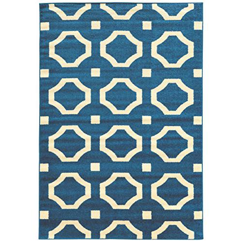 Claremont Octagon  Blue/Creame 8'x10' Rug. Picture 1