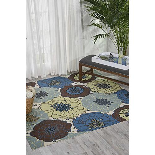 Home & Garden Area Rug, Light Blue, 8'6" x SQUARE. Picture 1