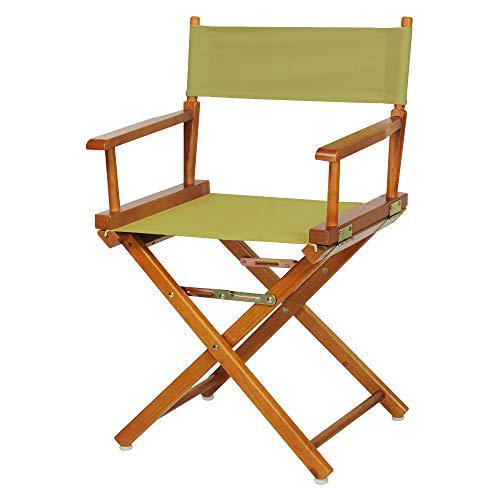 18" Director's Chair Honey Oak Frame-Olive Canvas. Picture 1