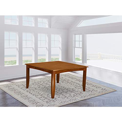 Parfait    Square  Table  with  18"Butterfly  Leaf  -  Saddle  Brown  Finish. Picture 1