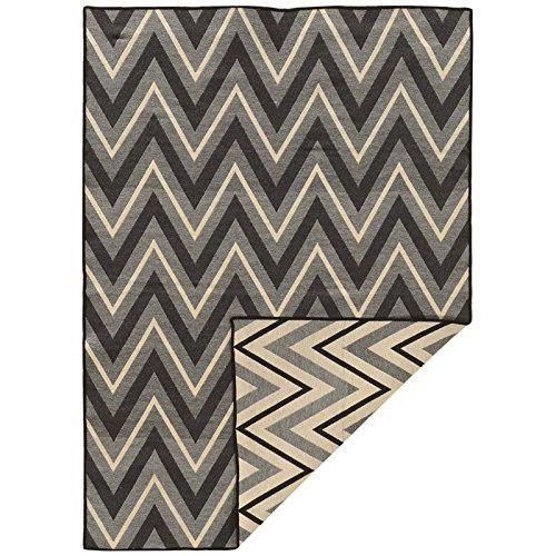 Salonika Zig Zag BLK  GRY CRM5 Rug. Picture 1