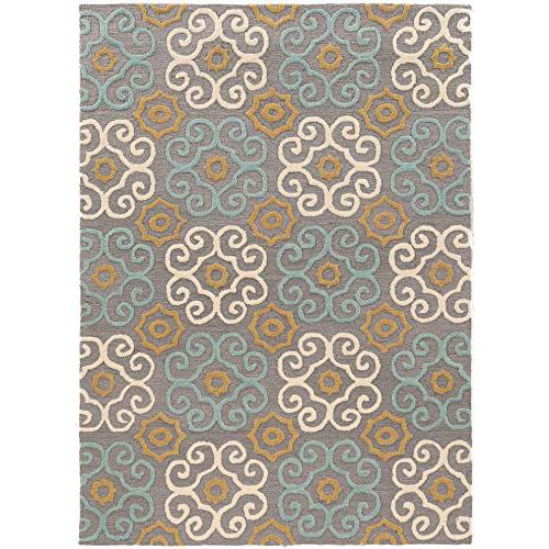 TRIO ClaraGray Blue gold 8ftx10ft Rug. Picture 1