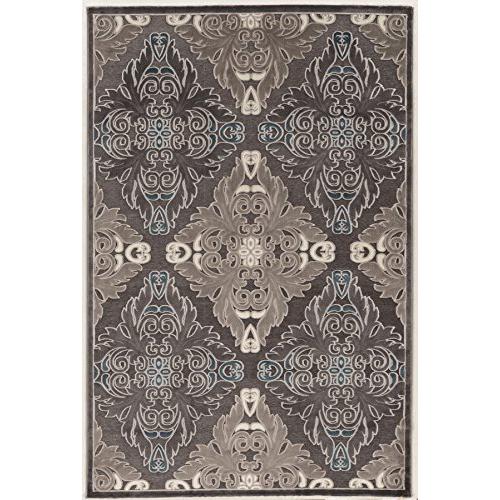 Hi Lo Medallions Blues Grays 5x8 Rug. Picture 1